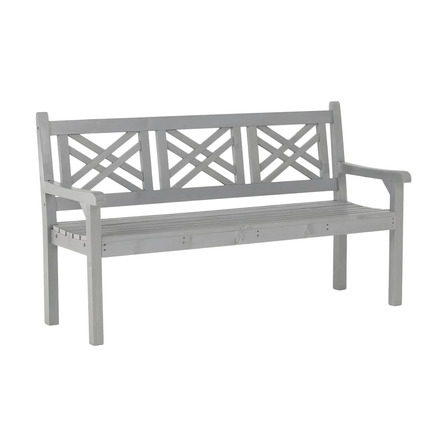 Dřevěná zahradní lavička FABLA – Šedá, 150 cm Kondela