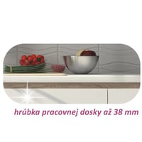 Dolní skříňka D 80 3, vysoký bílý lesk/dub sonoma, LINE Kondela (foto 3)