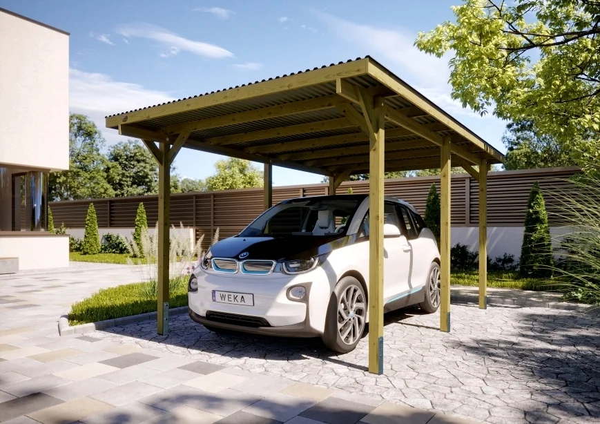 Přístřešek WEKA Dřevěný na auto 606 (3x5 m) Rojaplast