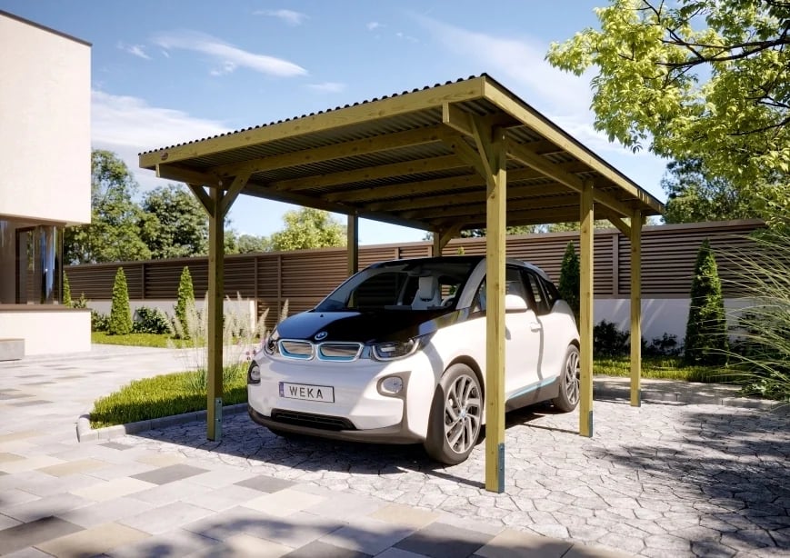 Přístřešek WEKA Dřevěný na auto 606 (3x5 m) Rojaplast