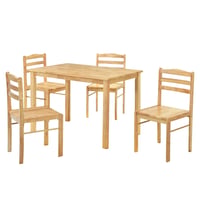 Jídelní set 1+4, masivní dřevo, přírodní, LOAK Kondela
