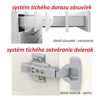 Dolní skříňka D 80 3, vysoký bílý lesk/dub sonoma, LINE Kondela (foto 2)