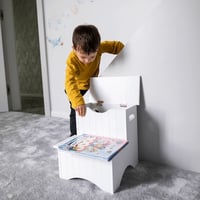 Dětské schůdky s úložným prostorem, bílá, HURLEY Kondela (foto 2)
