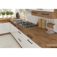 Horní rohová skříňka, bílá extra vysoký lesk HG/dub lancelot, VEGA 58x58 GN-72 1F Kondela (foto 3)