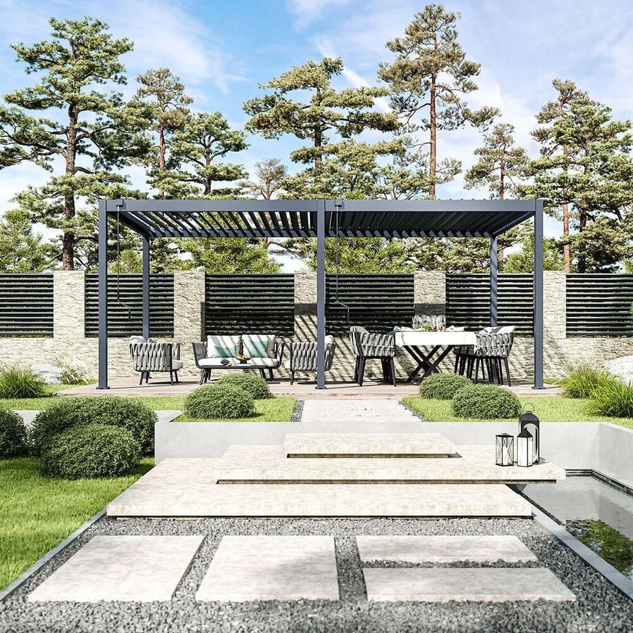 Pergola ECO Bioklimatická 6x3 m ocel volně stojící Rojaplast