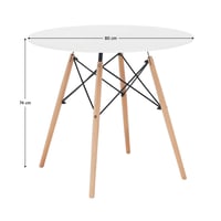 Jídelní stůl, bílá/buk, průměr 80 cm, GAMIN 2 NEW 80 Kondela (foto 4)