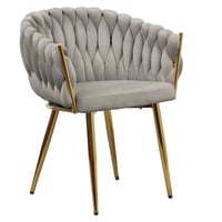 Jídelní křeslo, šedohnědá Taupe Velvet látka/gold chrom zlatý, DEILA Kondela