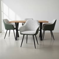 Designové křeslo, zelená/světle šedý melír/černá, KATŘEL Kondela (foto 6)