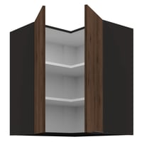 Horní rohová skříňka, ořech okapi/černá, MENZO 60x60 GN-72 2F Kondela (foto 2)