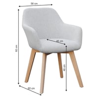Designové křeslo, světlešedá/ buk, CLORIN Kondela (foto 3)