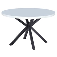 Jídelní stůl, bílá matná/černá, průměr 120 cm, MEDOR Kondela