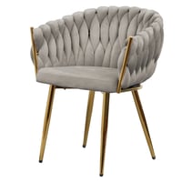 Jídelní křeslo, šedohnědá Taupe Velvet látka/gold chrom zlatý, DEILA Kondela (foto 4)