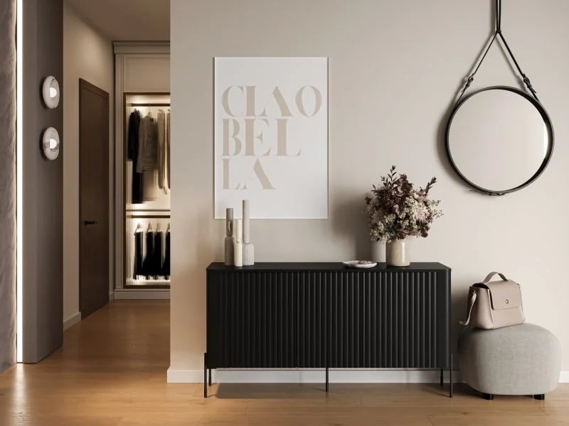Komoda VERA 150 cm – Černá ( 1 szt.=2 p. ) Halmar