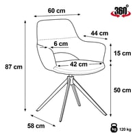 Otočné jídelní křeslo DCH-D1320 Autronic (foto 4)