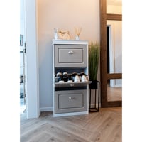 Botník, 3-řadový, šedá / bílá, SEBERTYP 2 Kondela (foto 3)