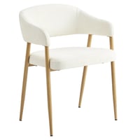 Designové jídelní křeslo, krémová/buk, NIZAR TYP 1 Kondela