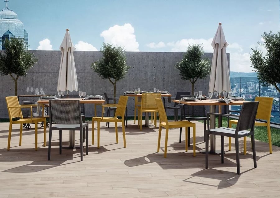 Zahradní křeslo GRID ARMCHAIR – Žlutá Rojaplast