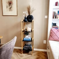 4-poličkový regál, přírodní / černá, naoko Kondela (foto 13)
