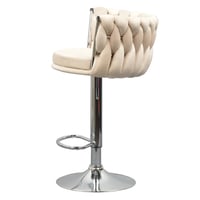 Designová barová židle, béžová Velvet látka/chrom, BRIN Kondela (foto 5)