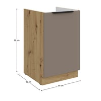 Dřezová skříňka, sandgrau/dub artisan, FRISBO 50 ZL 1F BB Kondela (foto 3)