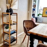 4-poličkový regál, přírodní / černá, naoko Kondela (foto 12)
