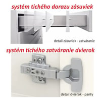 Horní skříňka G 80, vysoký bílý lesk/dub sonoma, LINE Kondela (foto 2)