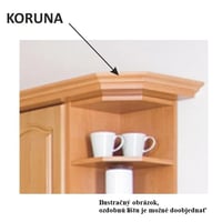Horní skříňka, olše, LORA MDF NEW KLASIK W80S Kondela (foto 2)