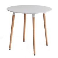 Jídelní stůl, bílá/buk, průměr 80 cm, ELCAN NEW TYP 2 Kondela
