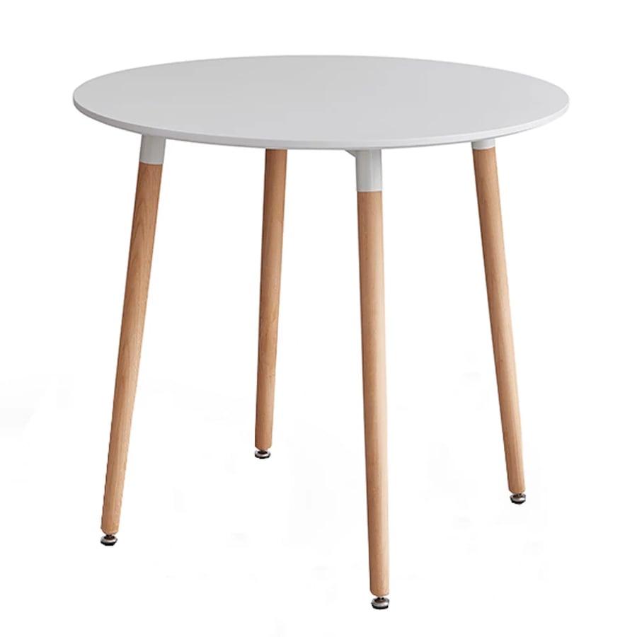 Jídelní stůl, bílá/buk, průměr 80 cm, ELCAN NEW TYP 2 Kondela
