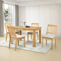 Jídelní set 1+4, masivní dřevo, přírodní, TEDRO Kondela (foto 3)