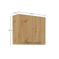 Horní skříňka, černý mat / dub artisan, Monro 80 G-72 2F Kondela (foto 2)