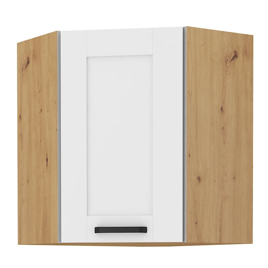 Horní rohová skříňka LULA 58x58 GN-72 1F – Bílá/dub artisan Kondela