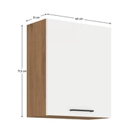 Horní skříňka, dub lancelot / bílá extra vysoký lesk HG, VEGA 60 G-72 1F Kondela (foto 2)