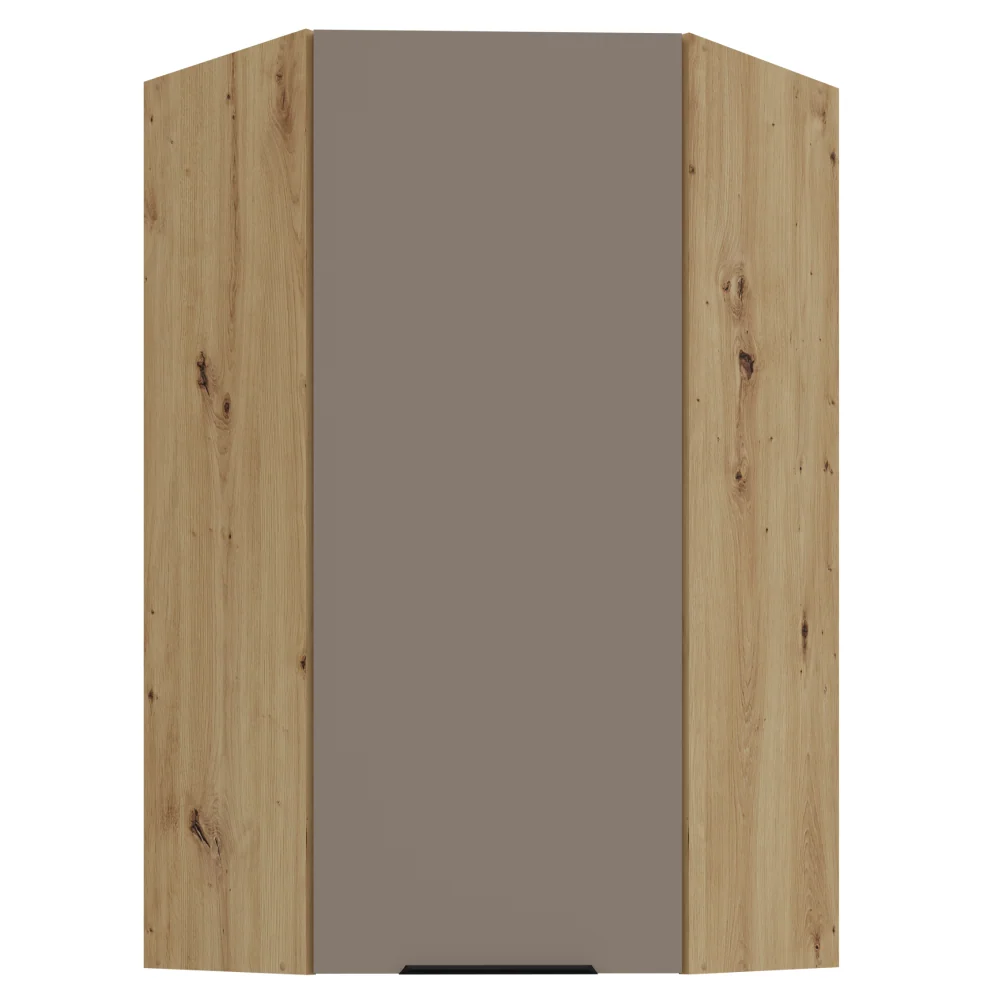 Horní rohová skříňka, sandgrau/dub artisan, FRISBO 60x60 GN-108 1F Kondela