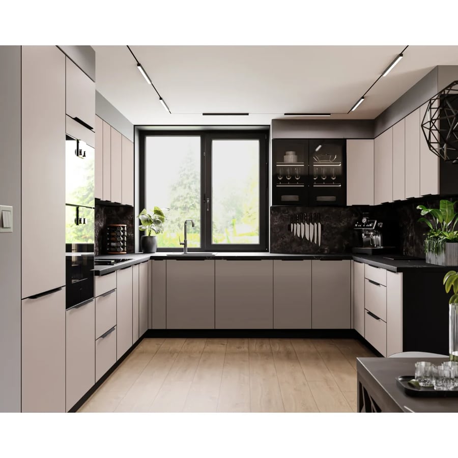 Horní skříňka, kašmír/černá, ARAKA 80 NAGU-36 1F Kondela