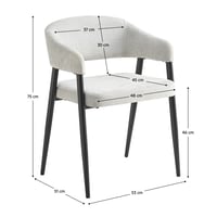 Designové jídelní křeslo, světle šedá/černá, NIZAR TYP 2 Kondela (foto 2)