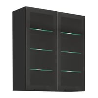 Horní skříňka, černá, ARAKA/MENZO/SIBER 80 GS-90 2F Kondela