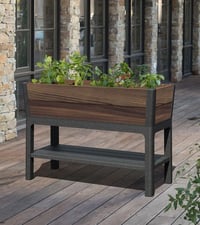 DECO ELEVATED GARDEN BED květináč Walnut Rojaplast