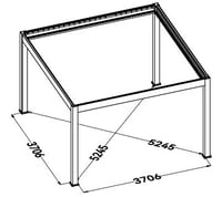 Pergola PRESTIGE Luxusní elektrická bioklimatická 4x4 m hliník volně stojící Rojaplast (foto 9)