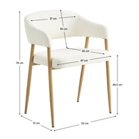 Designové jídelní křeslo, krémová/buk, NIZAR TYP 1 Kondela (foto 2)