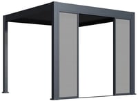 Pergola posuvná zástěna 3 m pro bioklimatickou šedočerná Rojaplast (foto 5)