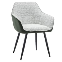 Designové křeslo, zelená/světle šedý melír/černá, KATŘEL Kondela