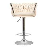 Designová barová židle, béžová Velvet látka/chrom, BRIN Kondela (foto 3)