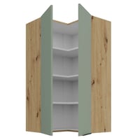 Horní rohová skříňka, aquamarine/dub artisan, ARSANY 60x60 GN-108 2F Kondela (foto 3)