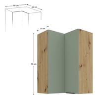 Horní rohová skříňka, aquamarine/dub artisan, ARSANY 60x60 GN-90 2F Kondela (foto 2)