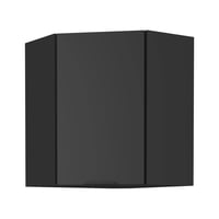Horní rohová skříňka, černá, SIBER 60x60 GN-72 1F Kondela