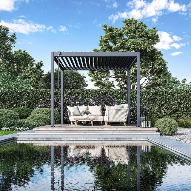 Pergola ECO Bioklimatická 3x3 m ocel volně stojící Rojaplast