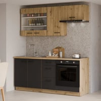 Horní skříňka, černý mat / dub artisan, Monro 40 G-72 1F Kondela (foto 4)