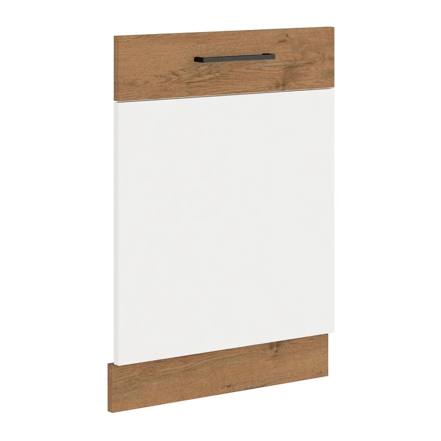 Dvířka na vestavnou myčku nádobí VEGA ZM 713x596 – Dub lancelot / bílá extra vysoký lesk HG Kondela