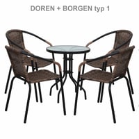 Jídelní stůl, černá ocel / temperované sklo, BORGEN TYP 2 Kondela (foto 4)
